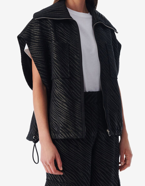 ZEBRA SLEEVELESS PATTERNED JACKET