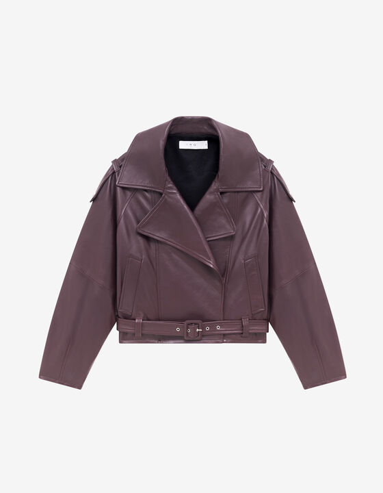 LEATHER BELTED JACKET