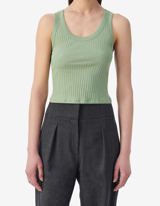 CROPPED RIBBED TANK TOP