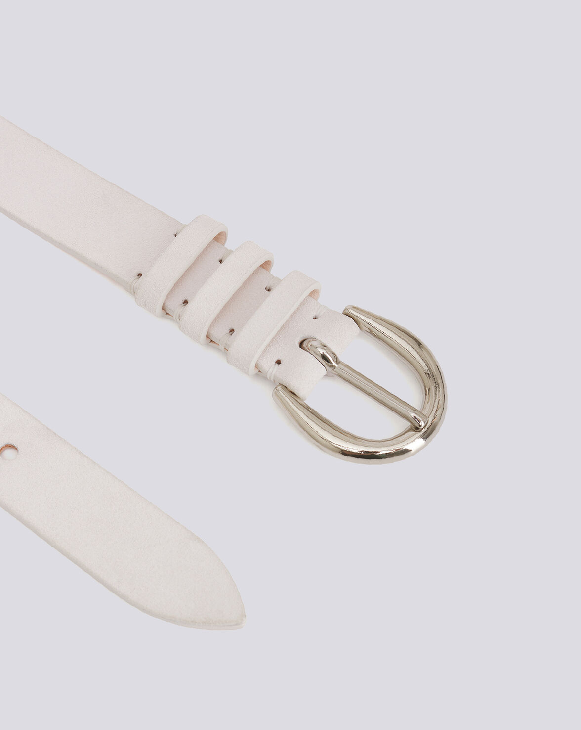 PITA CLASSIC SILVER BUCKLE SUEDE BELT  image number null