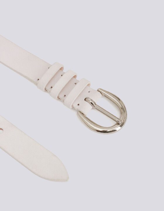 PITA CLASSIC SILVER BUCKLE SUEDE BELT