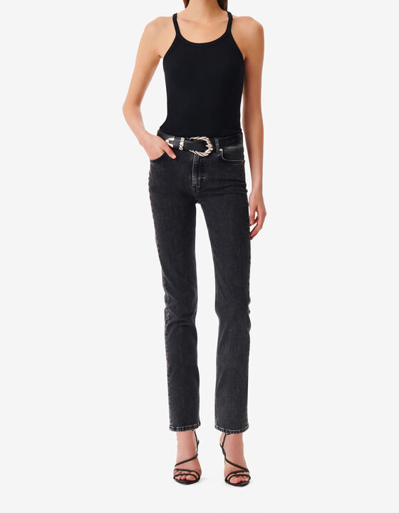 DISTRESSED STRAIGHT-FIT JEANS