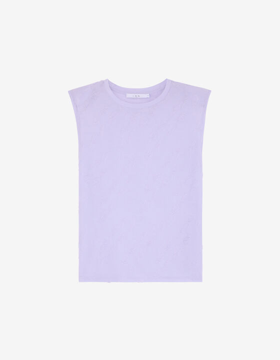 TEXTURED SLEEVELESS T-SHIRT