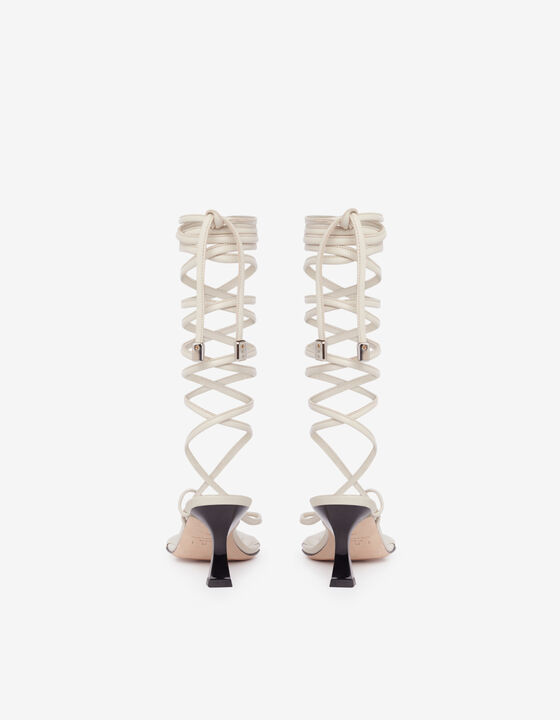 LEATHER HEELED SANDALS