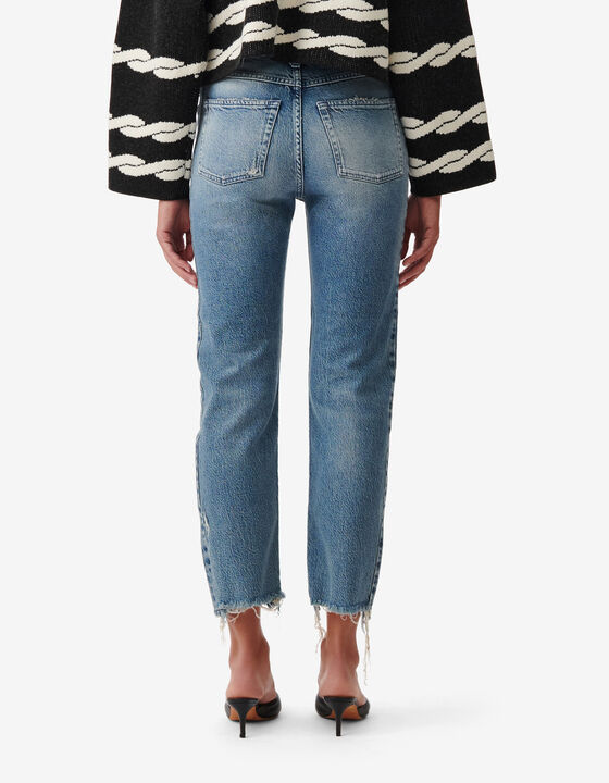 RIPPED STRAIGHT FIT JEANS