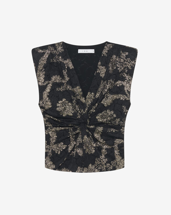 TOULO PRINTED V-NECK TOP