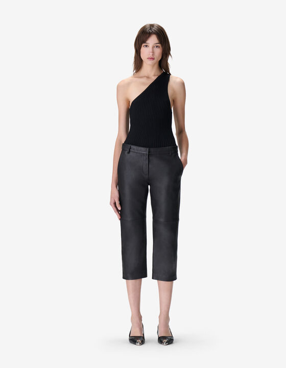 CROPPED LEATHER PANTS