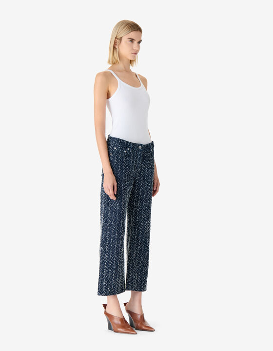 STRAIGHT-LEG TEXTURED DENIM JEANS