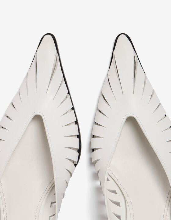 CUT-OUT LEATHER MULES