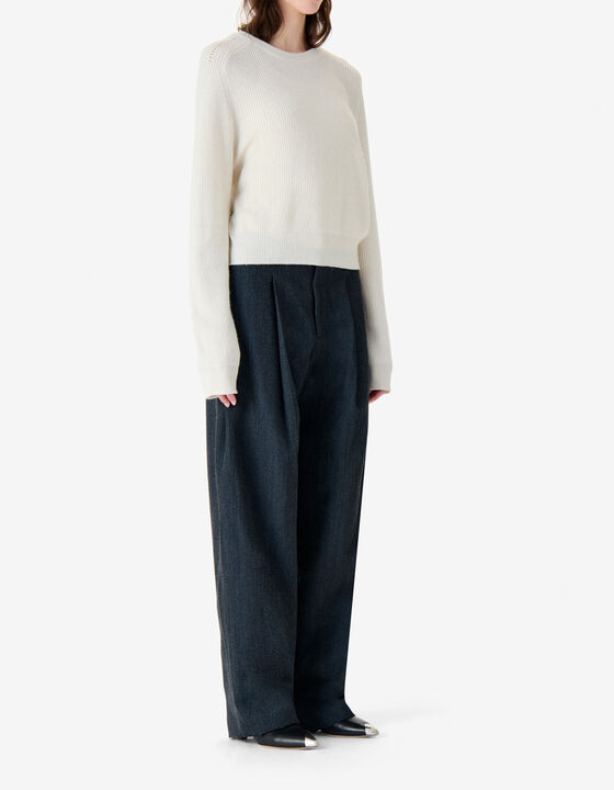 RIBBED SWEATER WITH ROUND NECK