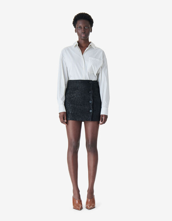 SHORT IRIDESCENT TWEED SKIRT