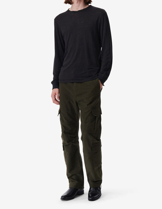 ROUND-NECK LINEN T-SHIRT