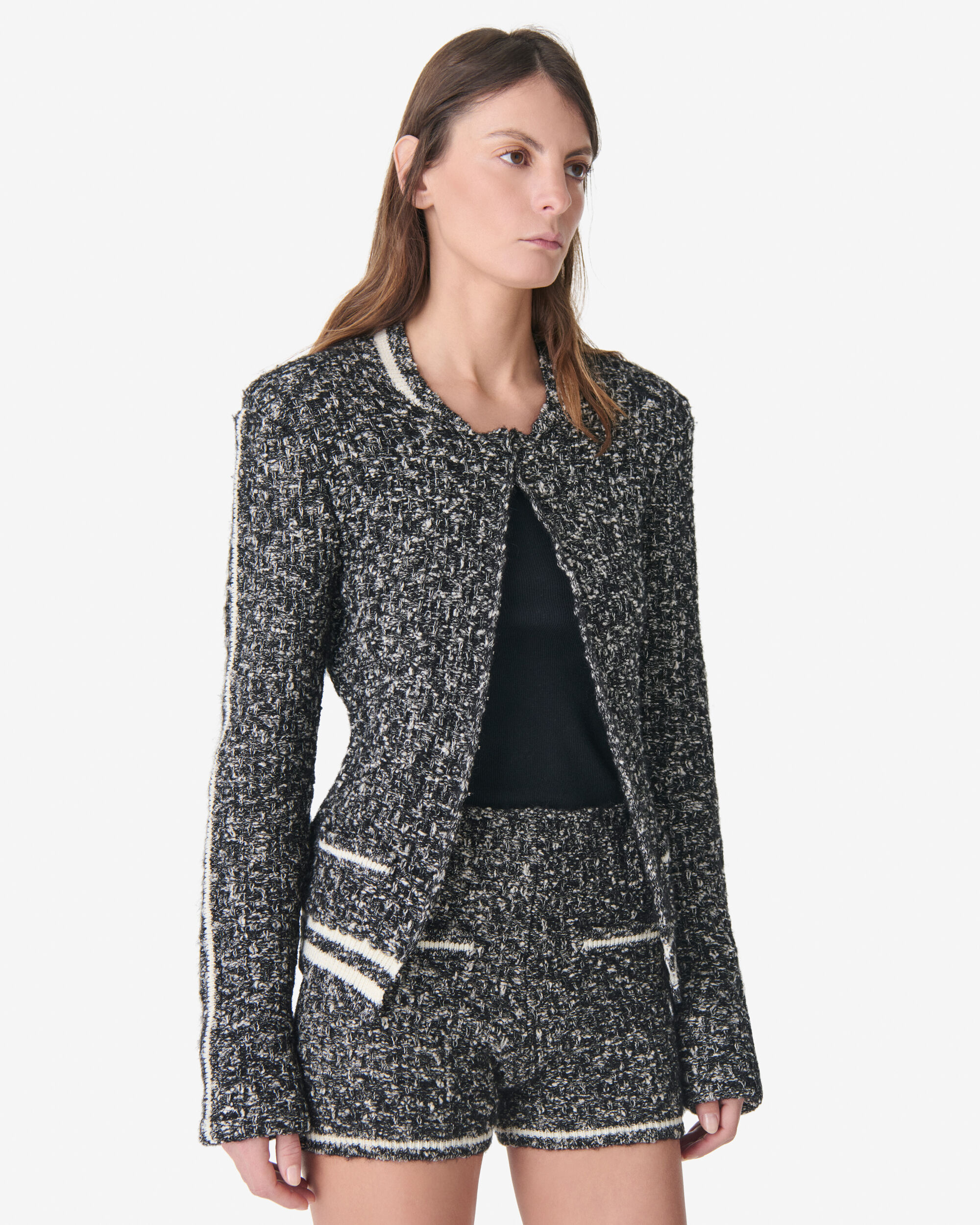 SAPHIRA women black textured tweed jacket | IRO