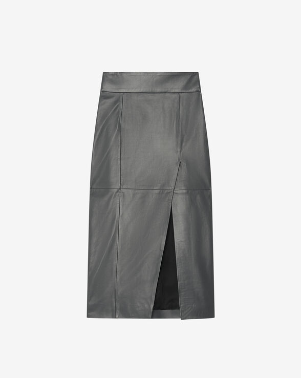 JUPE MIDI EN CUIR MAGALI