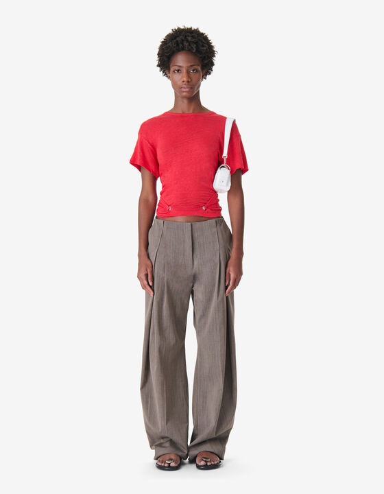 OPEN-BACK LINEN T-SHIRT