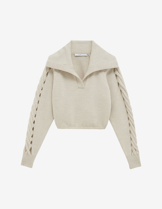 ALESSIA TRUCKER-NECK SWEATER