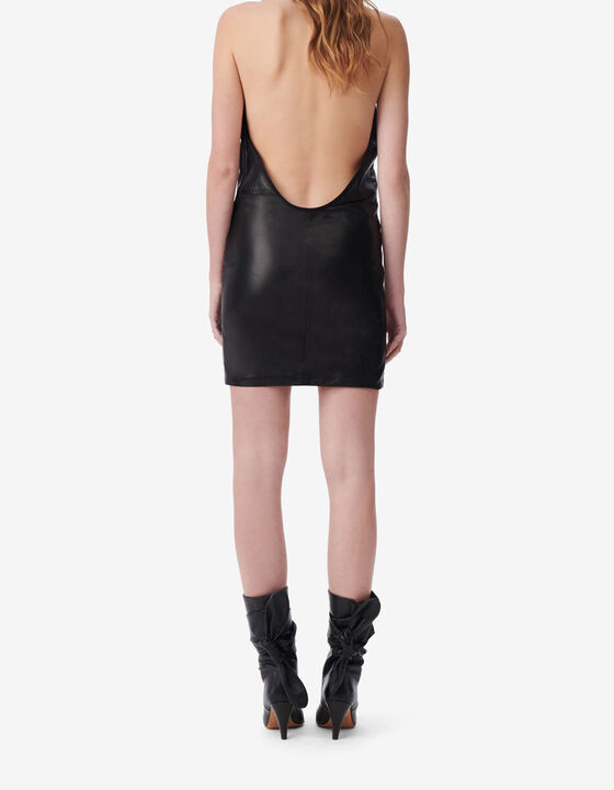 HALTER LEATHER DRESS
