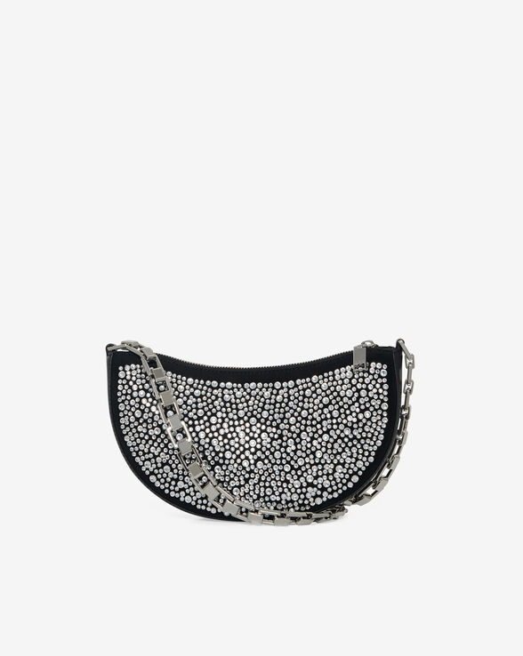ARC CLUTCH STRASS LEATHER BAG WITH RHINESTONES