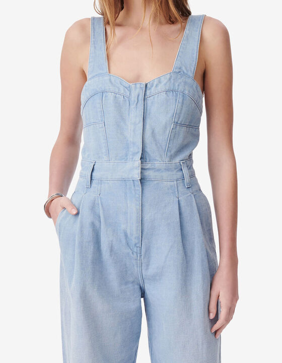 WASHED DENIM JUMPSUIT