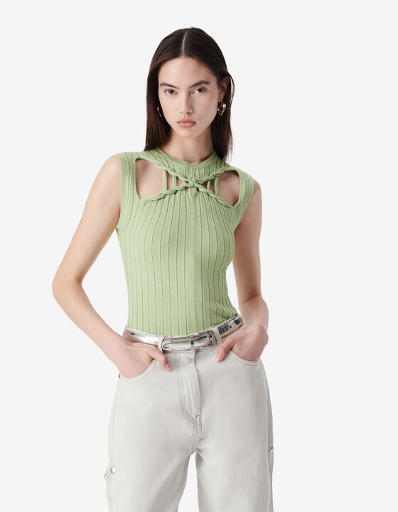 RIBBED ROUND-NECK TOP