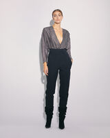BANJO METALLIC KNIT V NECK TOP image number null