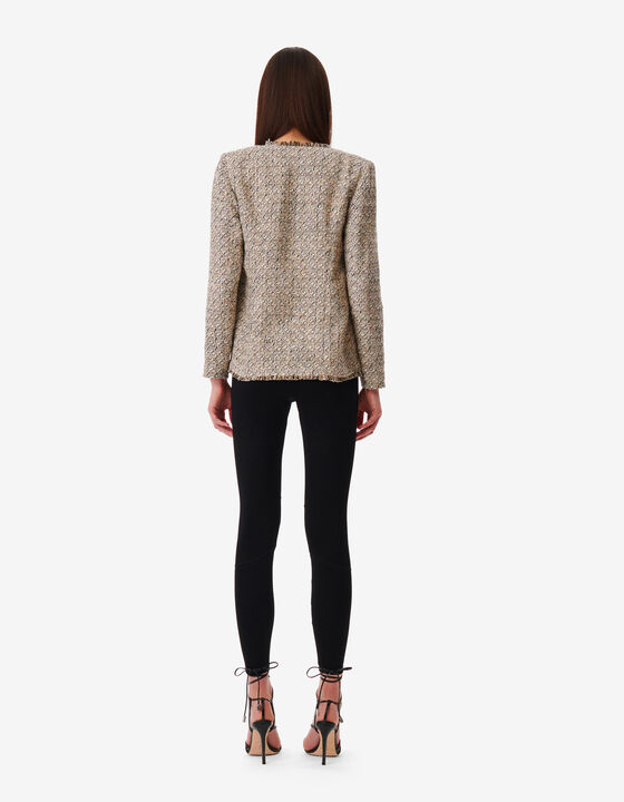 ROUND-NECK TWEED JACKET