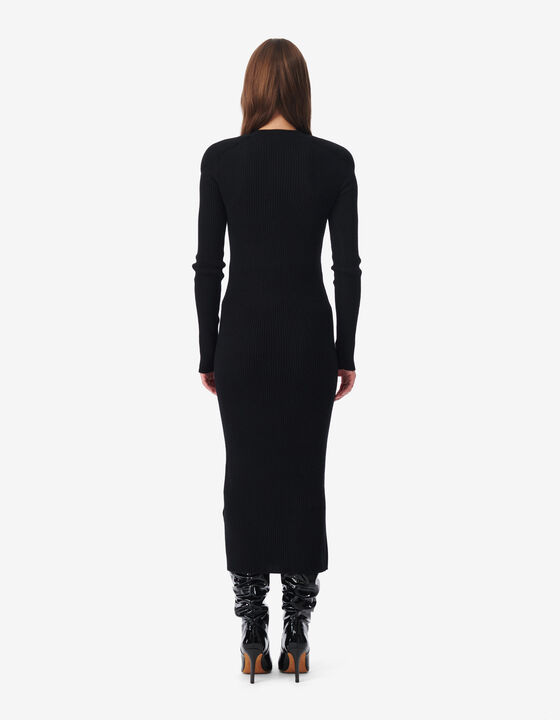 CASHMERE RIBBED MAXI DRESS