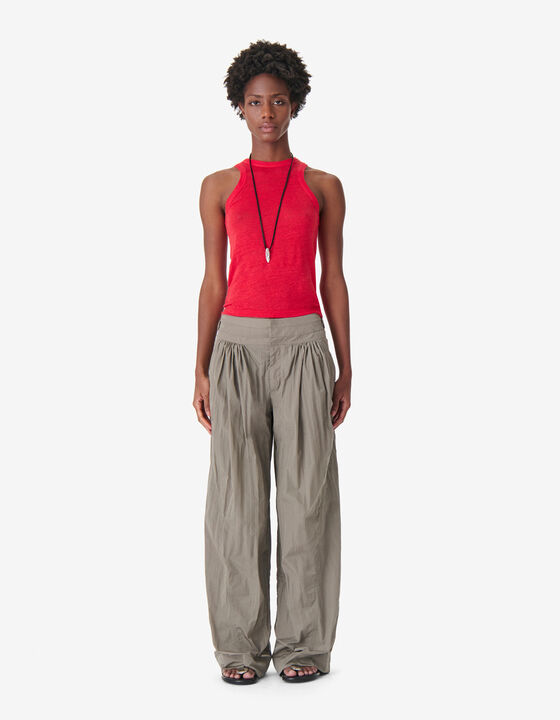 FITTED LINEN TANK TOP