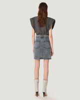 STRASSE ASYMMETRIC FRONT DENIM SKIRT  image number null