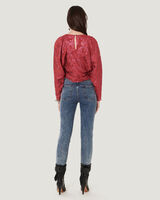 MABEL SHEER METALLIC FLORAL TOP image number null