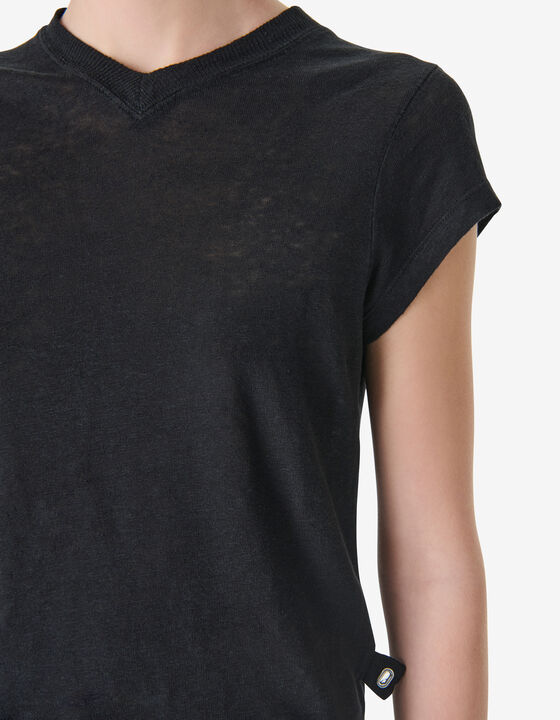 LINEN V-NECK T-SHIRT