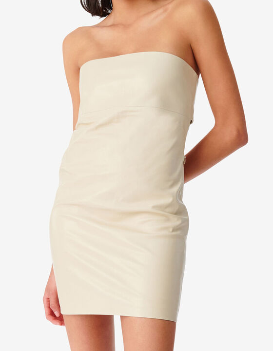 LEATHER BUSTIER DRESS