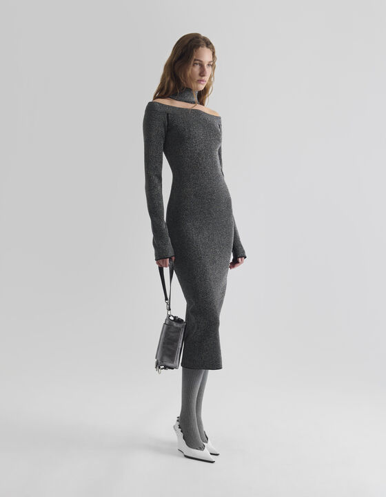ROBE MIDI EN MAILLE LUREX