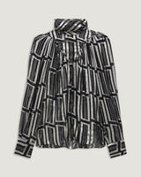 CLAIRETA SHEER METALLIC PRINTED TOP image number null