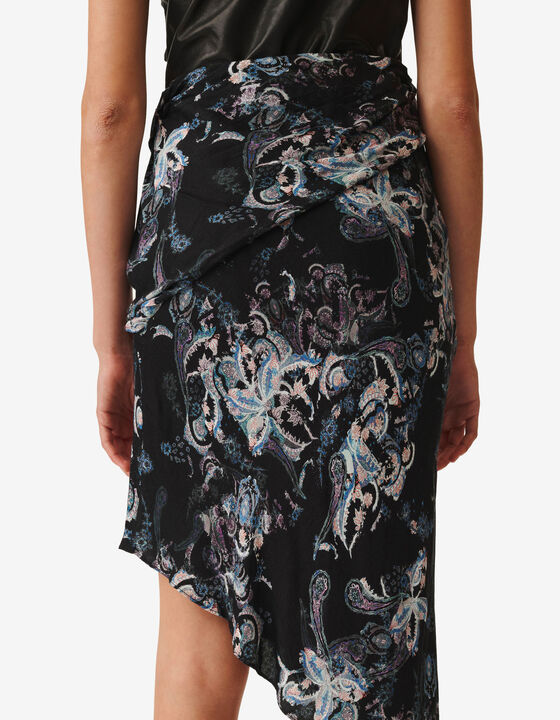 ASYMMETRICAL PRINTED SKIRT