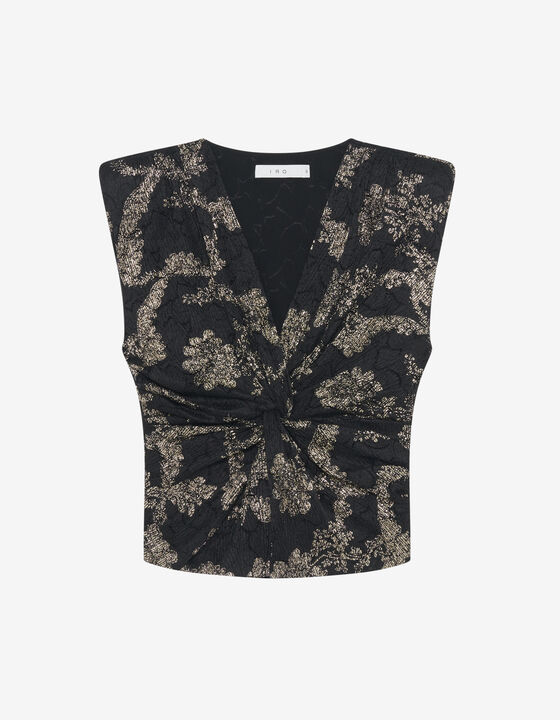 PRINTED V-NECK TOP