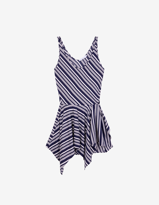 ASYMMETRICAL STRIPED DRESS