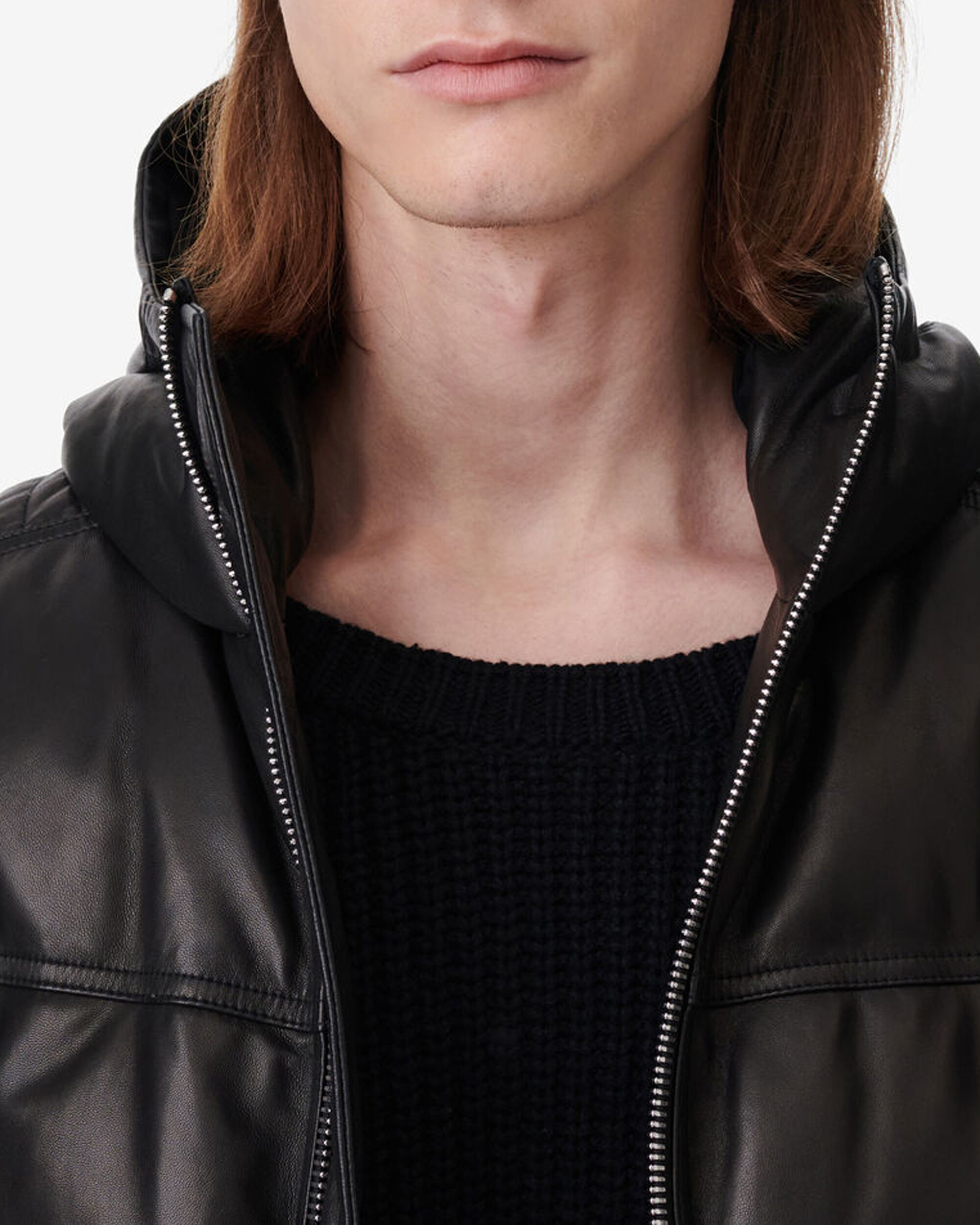Iro leather jacket with best sale hoodie