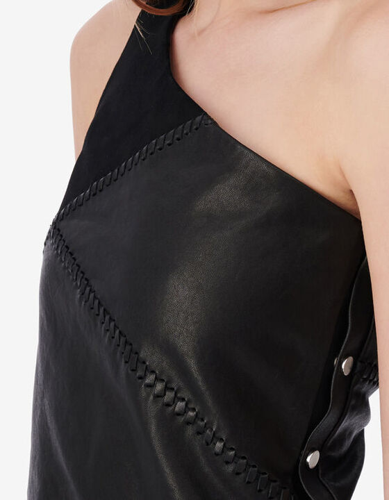 ASYMMETRICAL LEATHER TOP