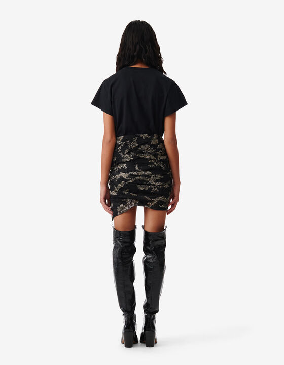 SHORT GOLD PRINT SKIRT