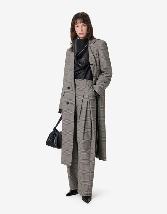 LONG CHECKED COAT