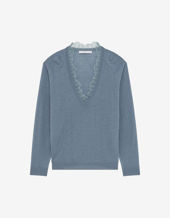 LACE V-NECK SWEATER
