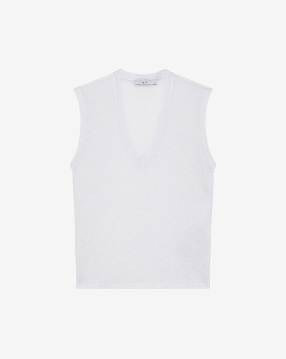 CELSIO LINEN V-NECK TANK TOP