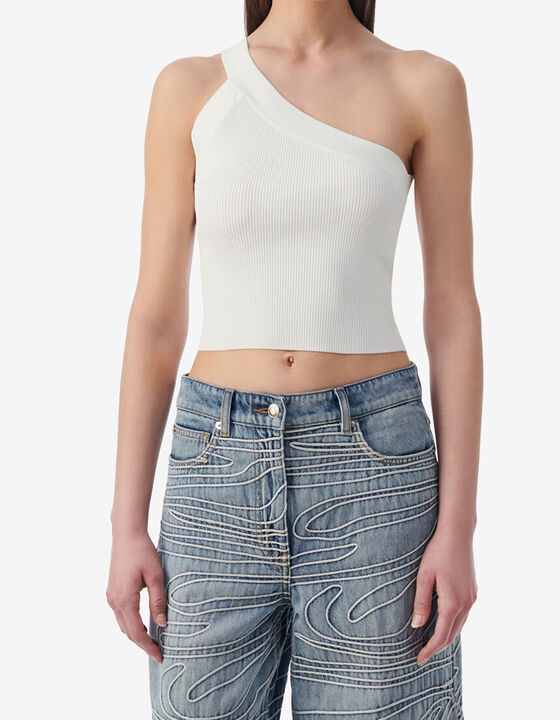 ASYMMETRICAL RIBBED TOP