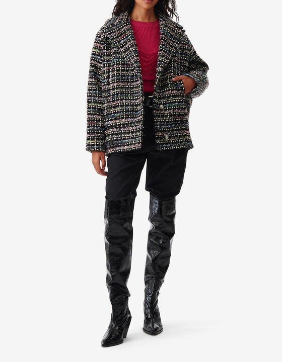 MULTICOLORED TWEED COAT