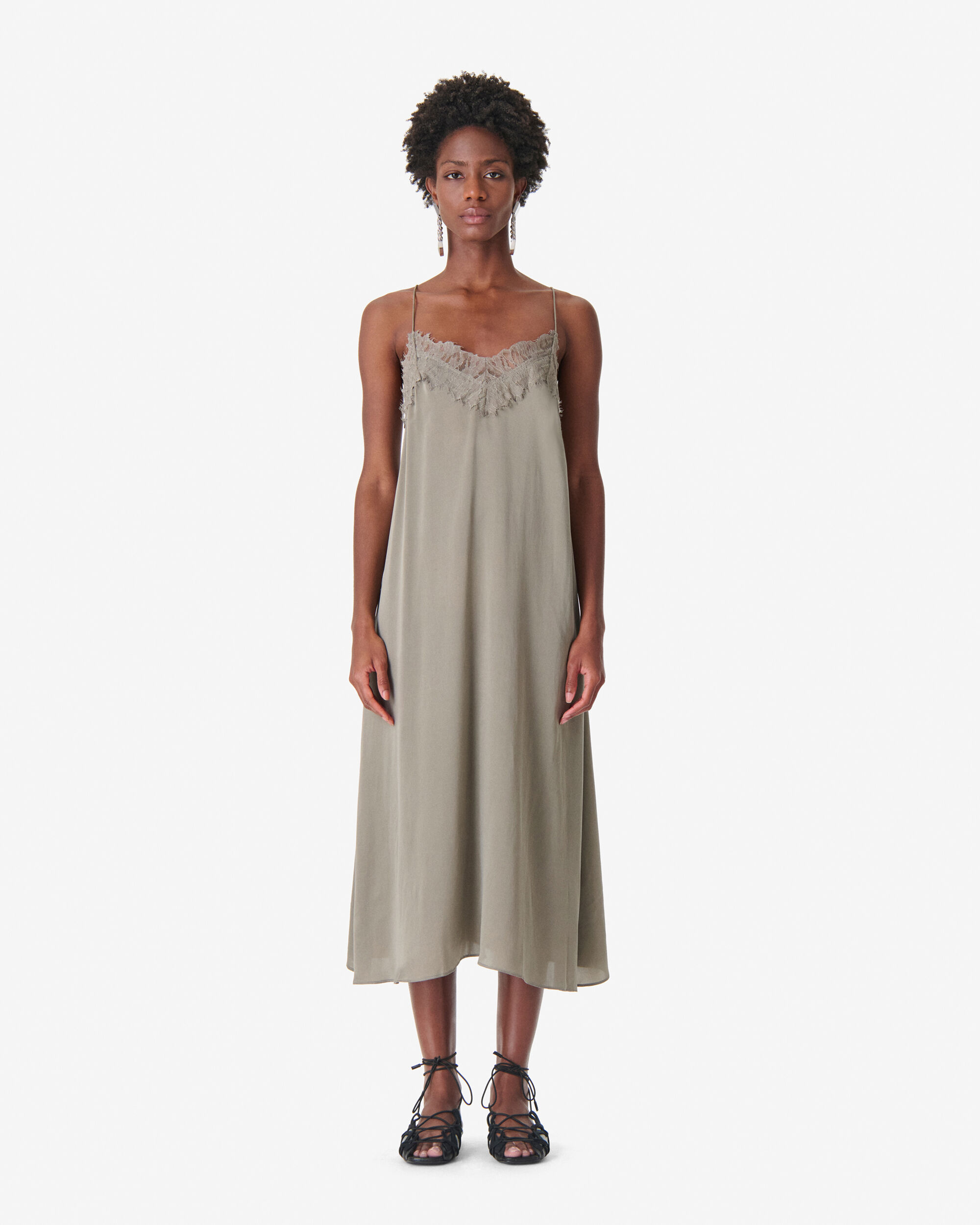 BAILAR women brown long silk dress | IRO