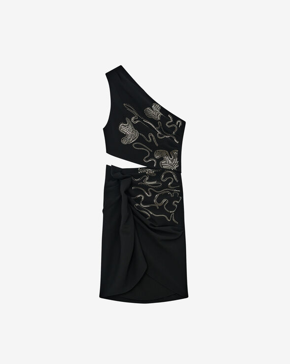 PANTHEA STUDDED ASYMMETRICAL DRESS