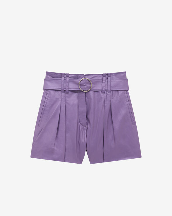 PAOLI BELTED LEATHER SHORTS