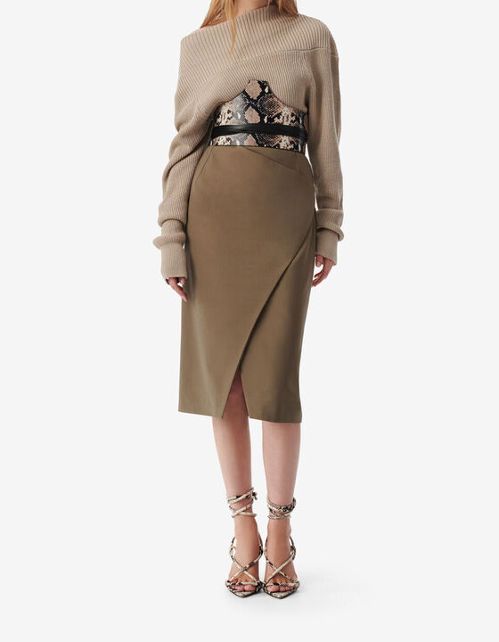 MID-LENGTH WRAP SKIRT