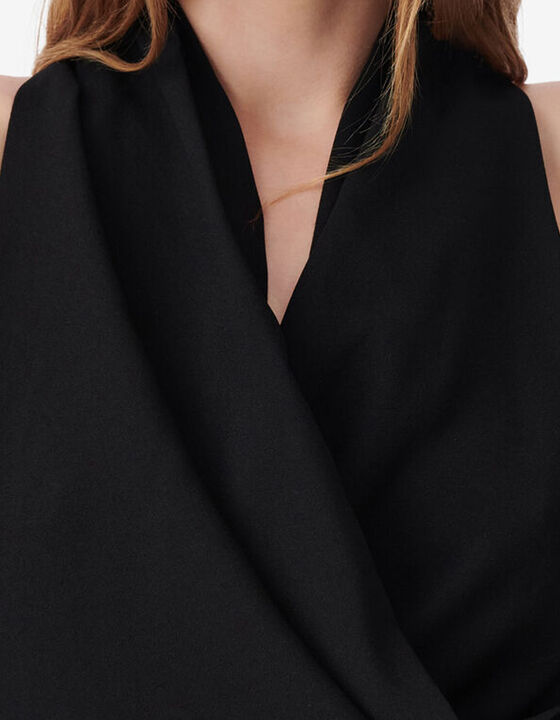 TOP DRAP&Eacute; EN CR&Ecirc;PE DE SATIN